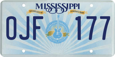 MS license plate OJF177