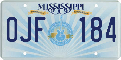 MS license plate OJF184