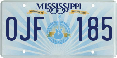 MS license plate OJF185