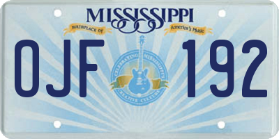 MS license plate OJF192