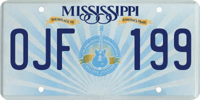 MS license plate OJF199