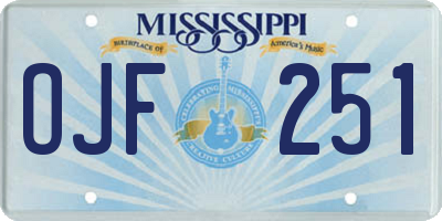 MS license plate OJF251