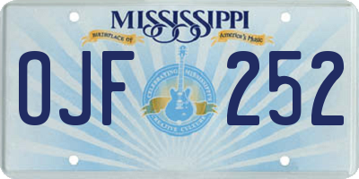 MS license plate OJF252