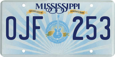 MS license plate OJF253