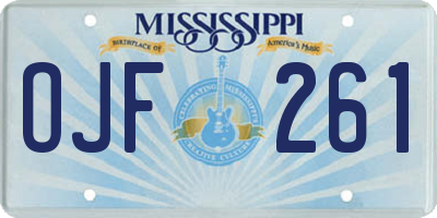 MS license plate OJF261