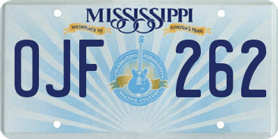 MS license plate OJF262