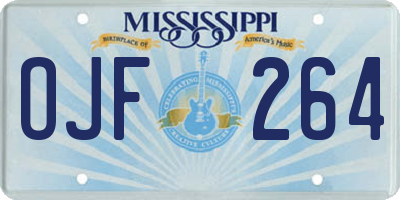 MS license plate OJF264