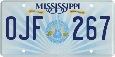 MS license plate OJF267