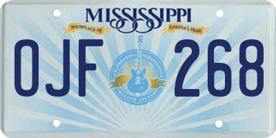 MS license plate OJF268