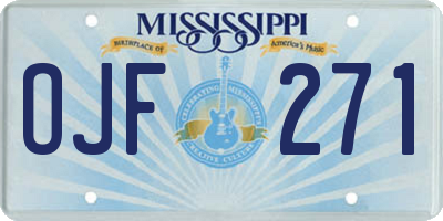 MS license plate OJF271