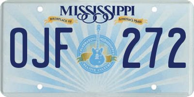 MS license plate OJF272