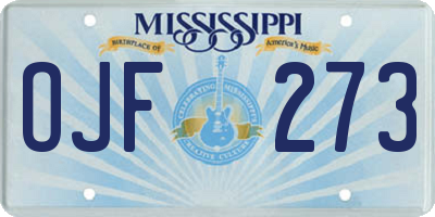MS license plate OJF273