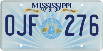 MS license plate OJF276