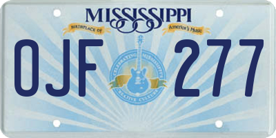 MS license plate OJF277