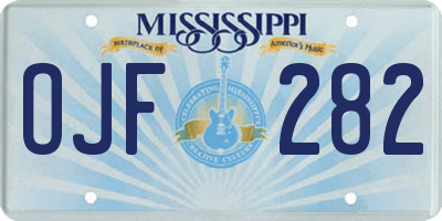 MS license plate OJF282