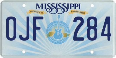 MS license plate OJF284