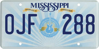 MS license plate OJF288