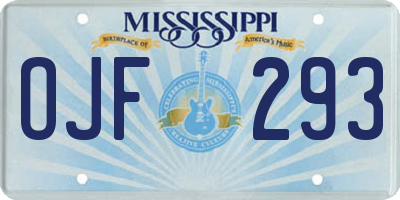 MS license plate OJF293