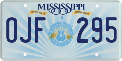 MS license plate OJF295