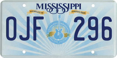 MS license plate OJF296