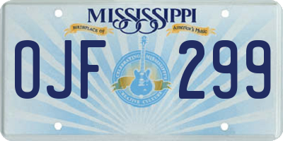 MS license plate OJF299