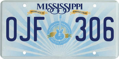 MS license plate OJF306