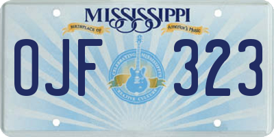 MS license plate OJF323