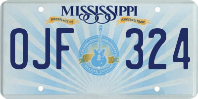MS license plate OJF324