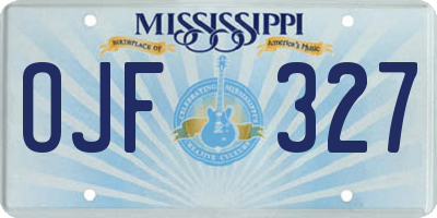 MS license plate OJF327