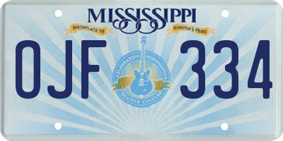 MS license plate OJF334