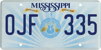 MS license plate OJF335