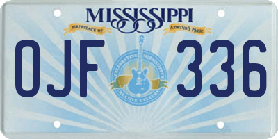 MS license plate OJF336