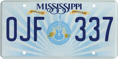 MS license plate OJF337