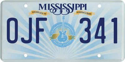 MS license plate OJF341