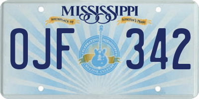 MS license plate OJF342
