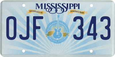 MS license plate OJF343