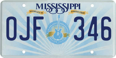 MS license plate OJF346