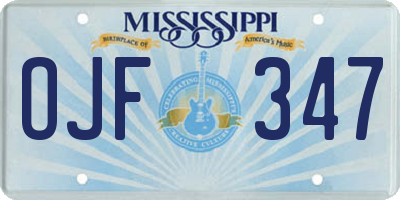 MS license plate OJF347