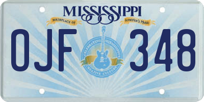 MS license plate OJF348