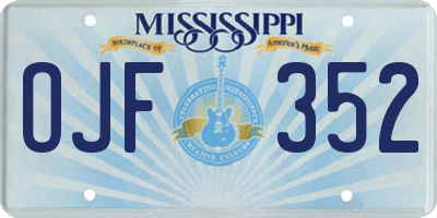 MS license plate OJF352