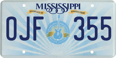 MS license plate OJF355