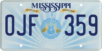 MS license plate OJF359