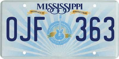MS license plate OJF363