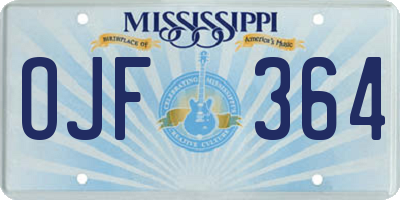 MS license plate OJF364