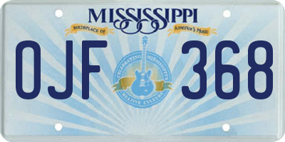 MS license plate OJF368
