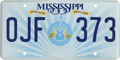 MS license plate OJF373