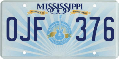 MS license plate OJF376