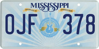 MS license plate OJF378
