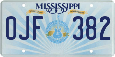 MS license plate OJF382