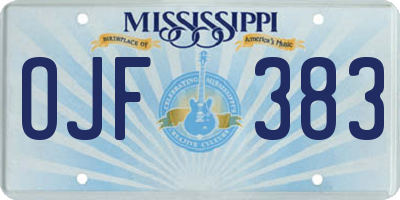 MS license plate OJF383
